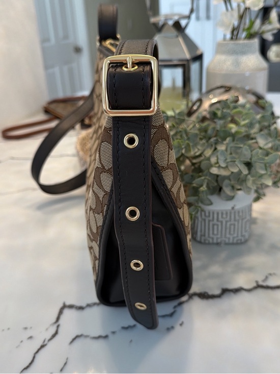 Coach Brown Signature Canvas Crossbody with Dark Leather Trim - Picture 3 of 16